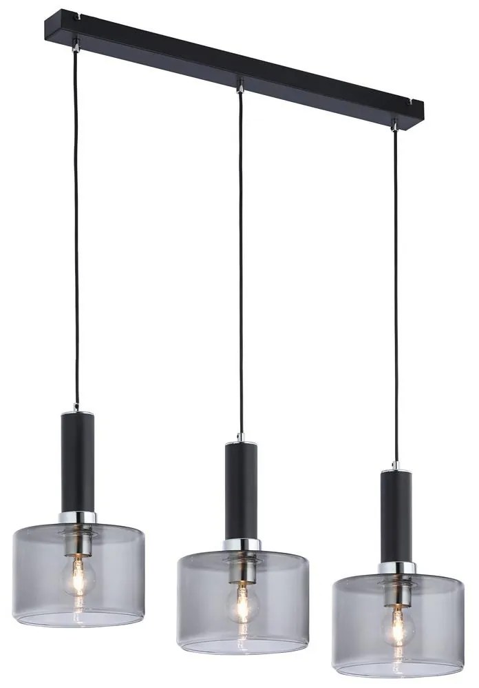 Jupiter 1860 - VA3 - Luster na lanku VANES 3xE27/60W/230V strieborná/čierna