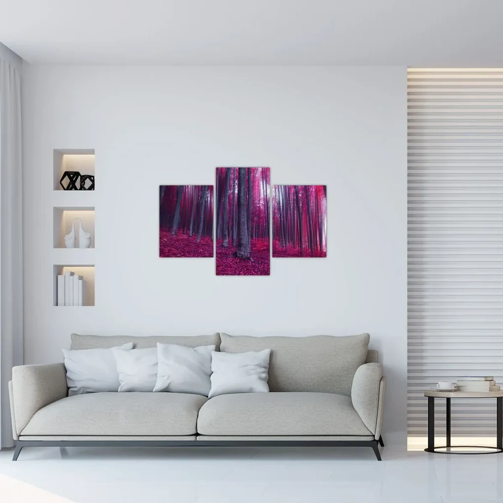 Obraz ružového lesa (90x60 cm)