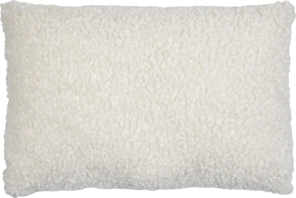Biely plyšový kučeravý vankúš Curly Teddy White Off - 40*15*60cm
