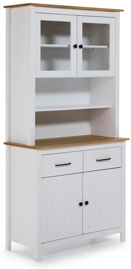 Biela vitrína z borovicového dreva 90x180 cm Miranda – Marckeric