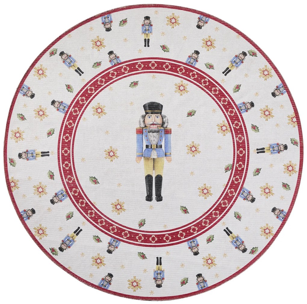 Villeroy & Boch, Kusový koberec Villeroy & Boch Toy's delight 106274 Cream, Red kruh, 160x160 (priemer) kruh, červená, obývacia izba