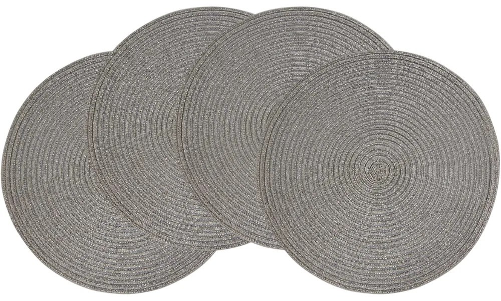 Altom Prestieranie Straw strieborná, pr. 38 cm, sada 4 ks