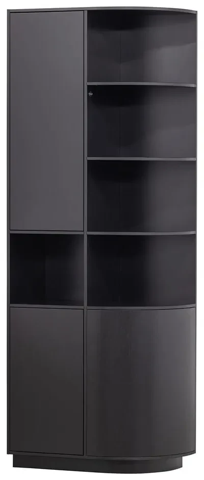 Čierna modulárna knižnica z borovicového dreva 78x210 cm Finca – WOOOD