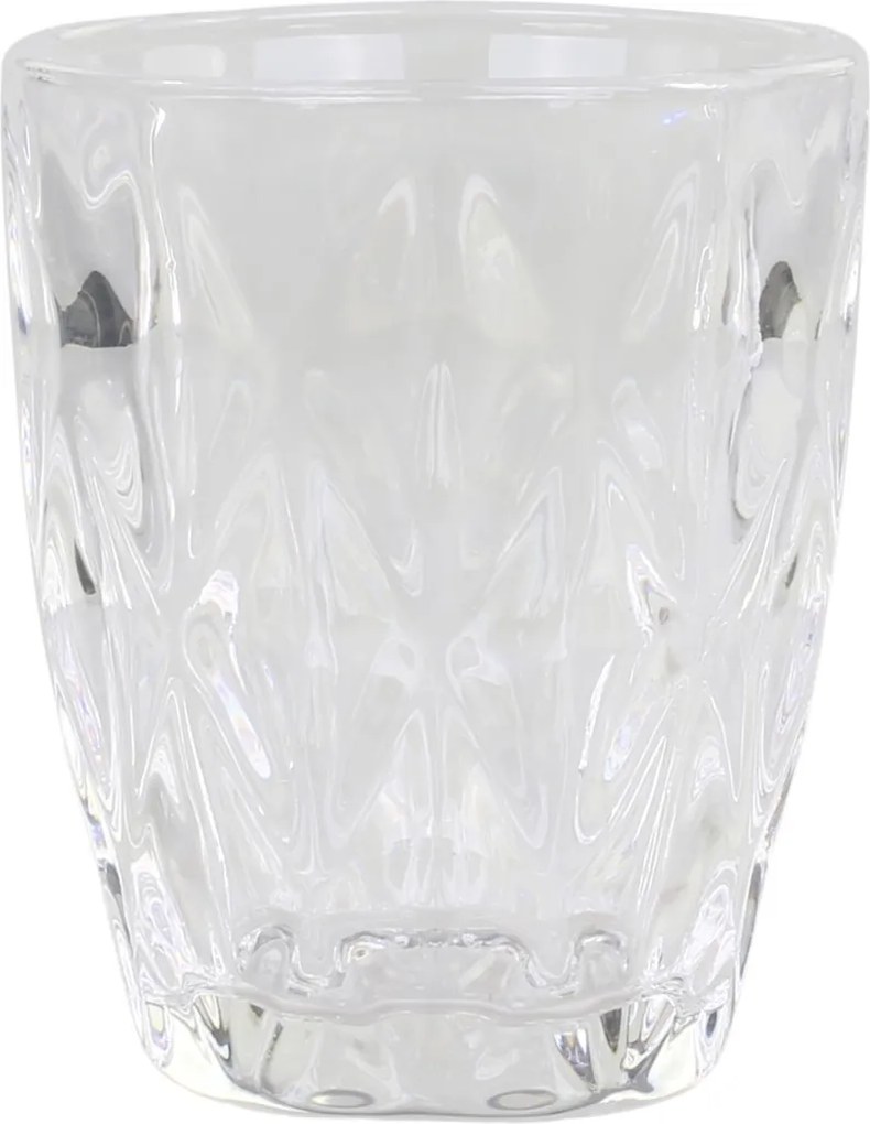 Pohárik zo silnejšieho skla s dekorom Diamond cut - Ø8*10 cm