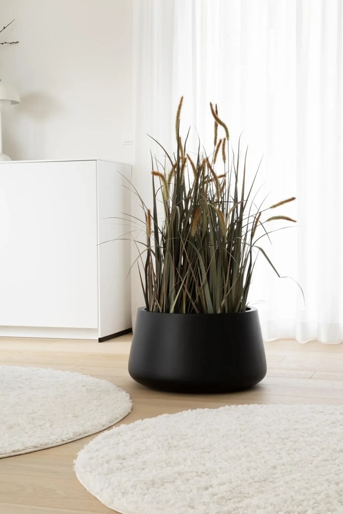 Kvetináč GORDO, sklolaminát, výška 29 cm, čierny