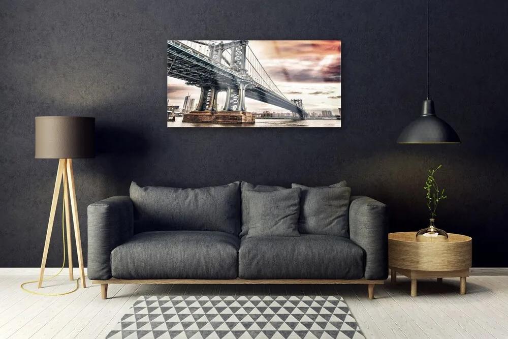 Skleneny obraz Most mesto architektúra 100x50 cm