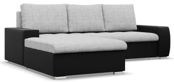Rohová rozkladacia sedačka AURORA ľavá sivá / čierna