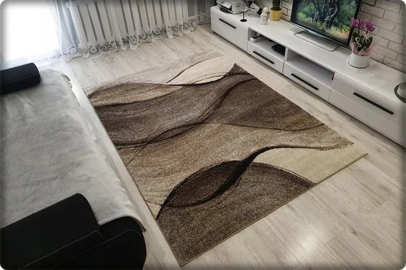 Dekorstudio Moderný koberec RIO vzor 443 hnedý Rozmer koberca: 140x190cm