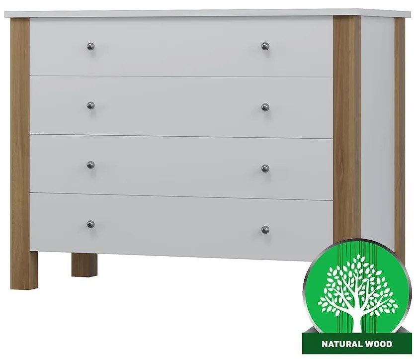 Komoda Oskar 4s 90x40x90 biely