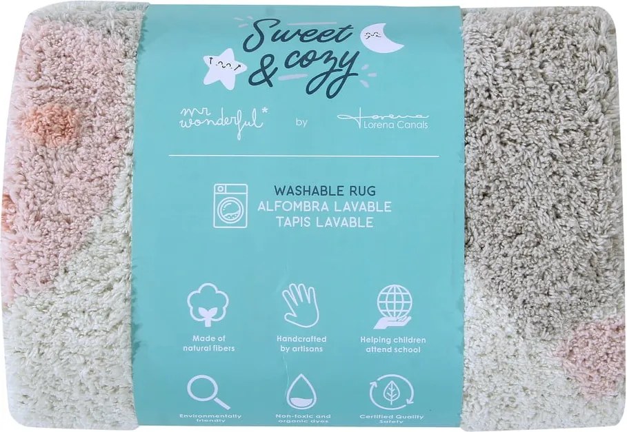 Prateľný ručne tkaný bavlnený detský koberec ø100 cm Believe in Yourself – Lorena Canals