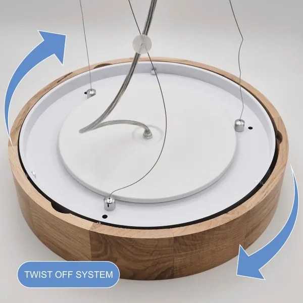 Brilagi - LED závesné svietidlo na lanku CARVALHO 3×E27/60W/230V, dub, Ø 47,5 cm