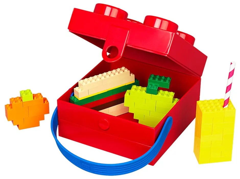 Červený úložný box s rukoväťou LEGO®