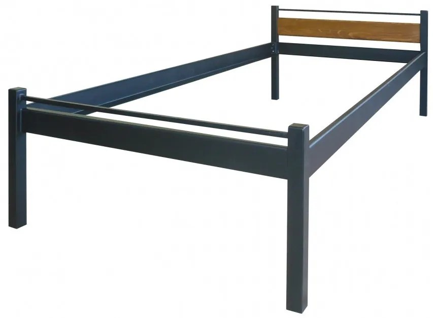 IRON-ART NANTES III. dub - jednoduchá kovová posteľ, kov + drevo