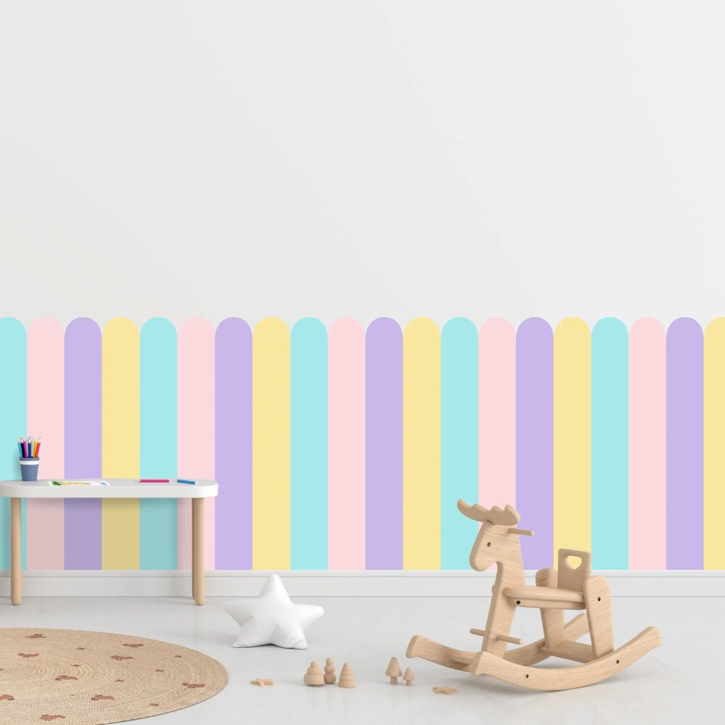 PIPPER. Textilná samolepiaca tapeta - Oblúk - Pastelová farba 3 Veľkosť: 100 cm
