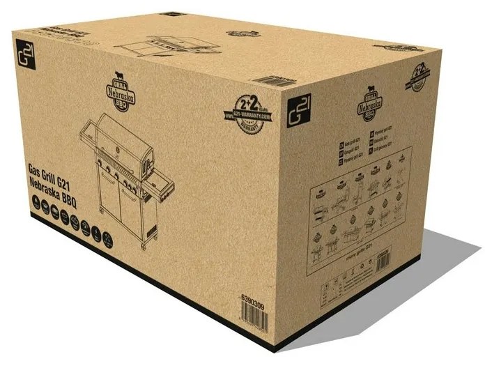 G21 Nebraska BBQ Premium line plynový gril, 6horákov + tlakový regulátor zdarma