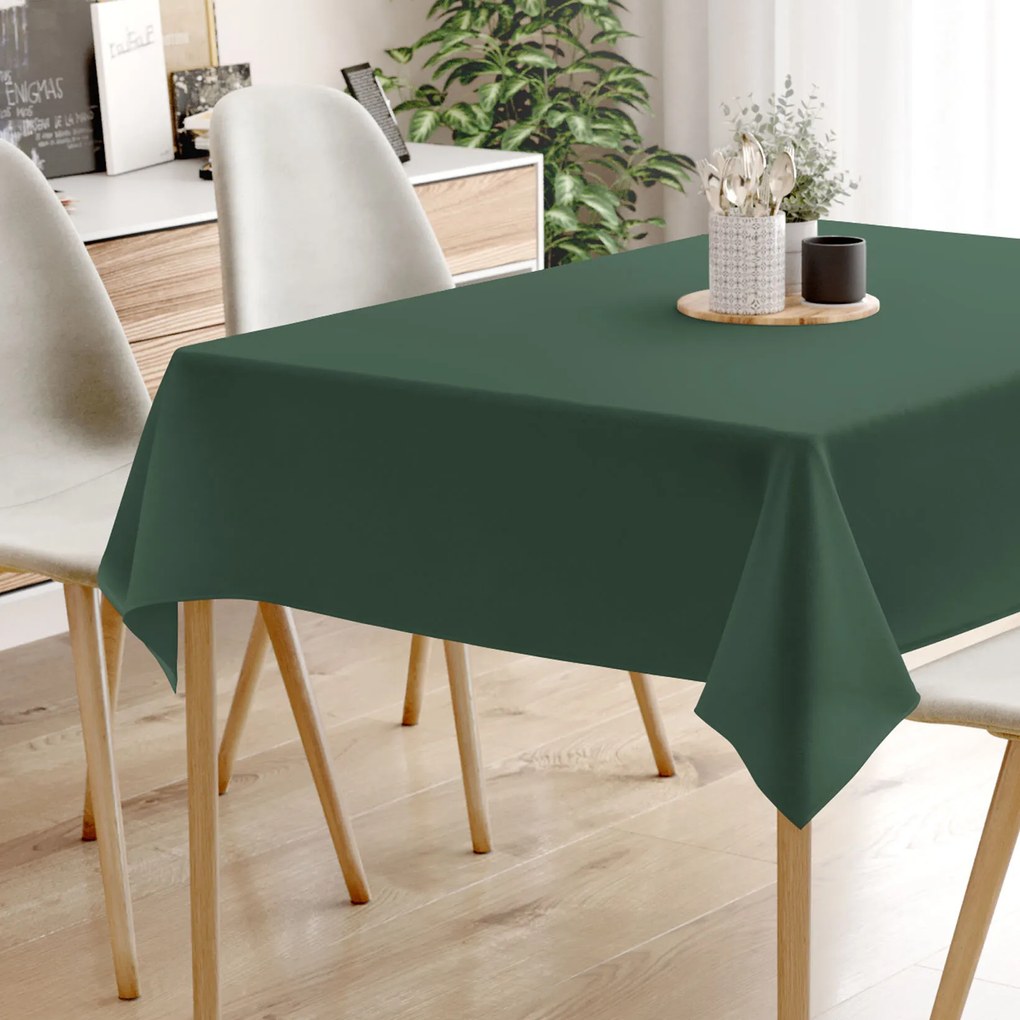 Goldea hranatý obrus 100% bavlnené plátno - tmavo zelený 120 x 160 cm