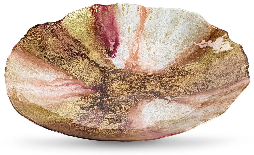 DEKORAČNÝ SKLENENÝ TANIER MABEL (01) (FI) 43X7 CM ORANŽOVÁ