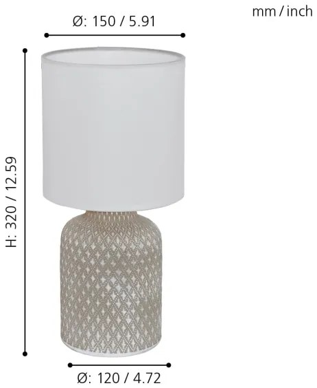 Eglo 97774 - Stolná lampa BELLARIVA 1xE14/40W/230V