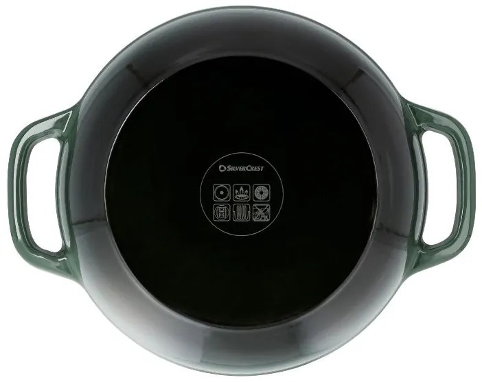 Silvercrest®  Liatinová servírovacia panvica, 2,4 l, zelená + Liatinová grilovacia panvica, 24 cm, zelená  (800011482)