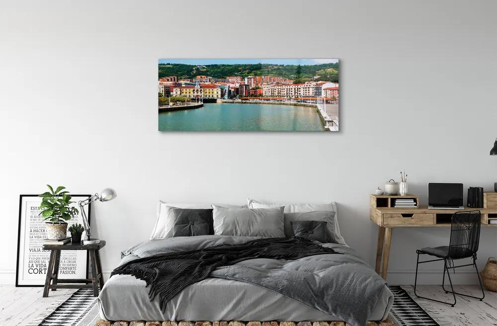 Obraz na akrylátovom skle Španielsko mesto horské rieky 120x60 cm