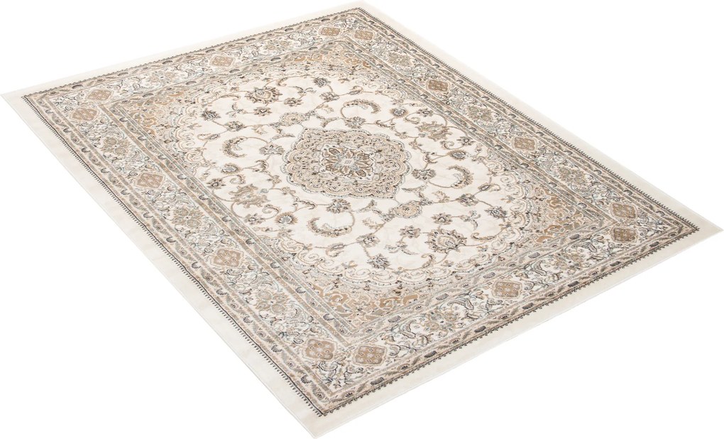 Biely obdĺžnikový koberec DUBAI CHU 6956A – nízky vlas Rozmer: 160x220 cm