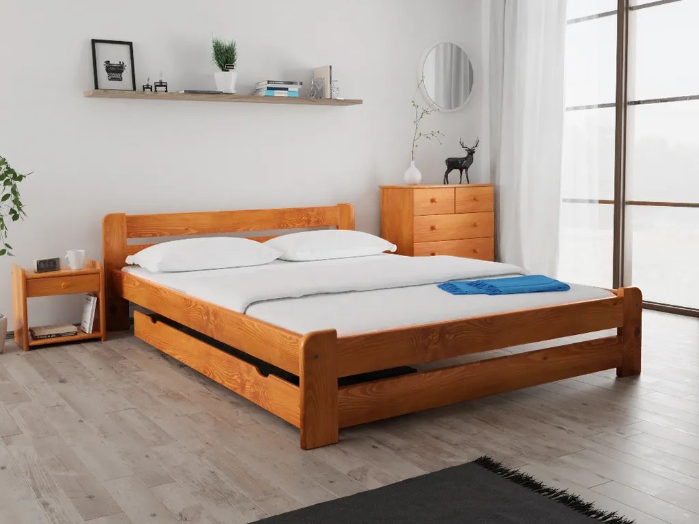 Posteľ Laura 140 x 200 cm, jelša Rošt: Bez roštu, Matrac: Matrac COCO MAXI 20 cm