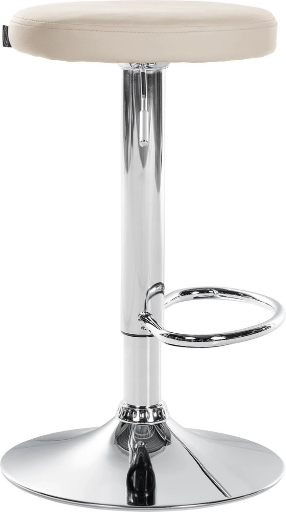 Barová stolička Ponte - koženka, chróm rám - Krémová