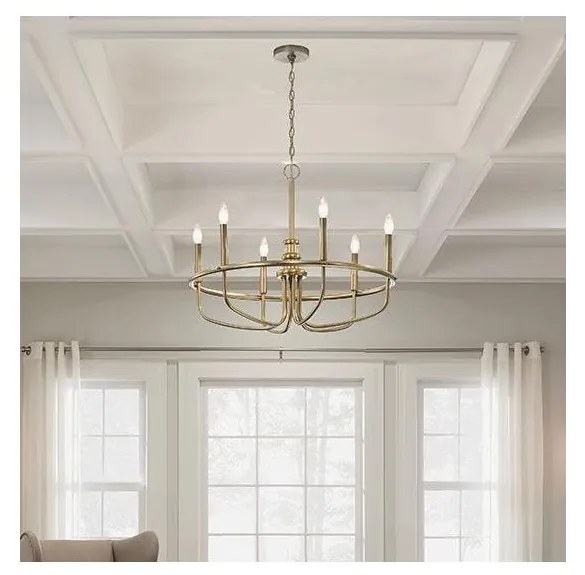 Kichler KL-CAPITOL-HILL6-PNBR - Luster na reťazi CAPITOL HILL 6xE14/40W/230V