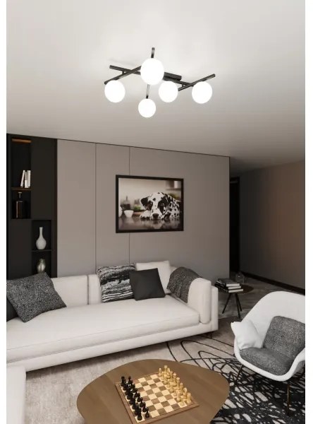 Stropné svietidlo SMART 5xE14/10W/230V čierna/biela