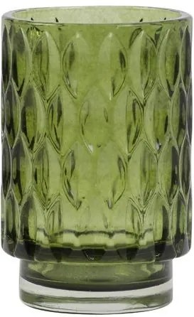Zelený sklenený svietnik Grace - Ø 9 * 13 cm