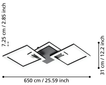 Eglo 900317 - LED Stmievateľné stropné svietidlo PARANDAY-Z LED/32,4W/230V
