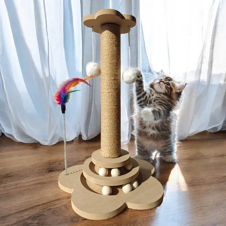 Mačacie škrabadlo s guličkami LUNTRIS, výška 43 cm