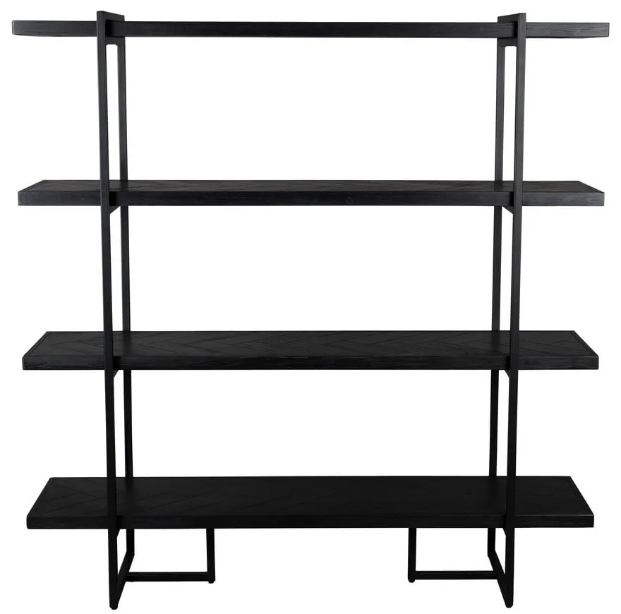 Čierna knižnica v dekore exotického dreva 140x146 cm Class - Dutchbone