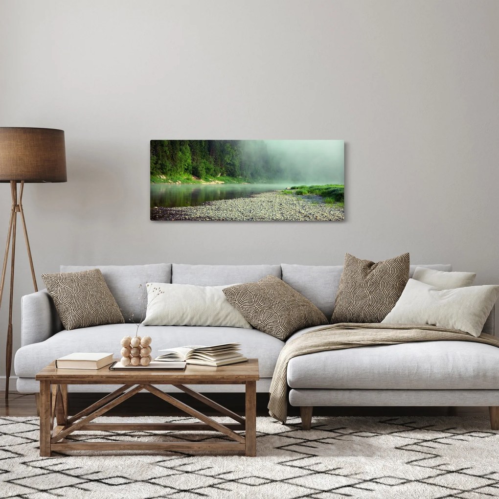 Obraz - Rieka pri lese (120x50 cm)