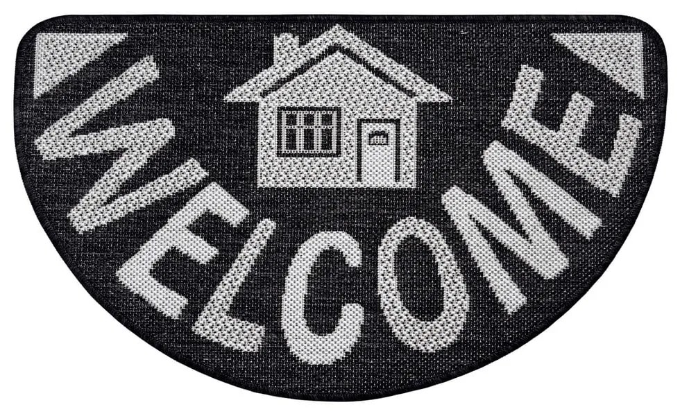 Antracitovosivá rohožka Hanse Home Weave Big Welcome, 50 x 80 cm