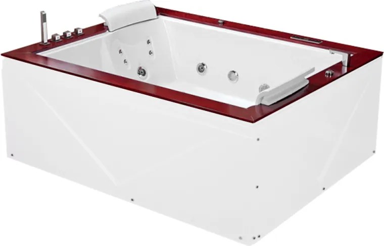 BPS-koupelny Hydromasážna vírivá vaňa Diablo 666 180x150, biela s ohrevom vody