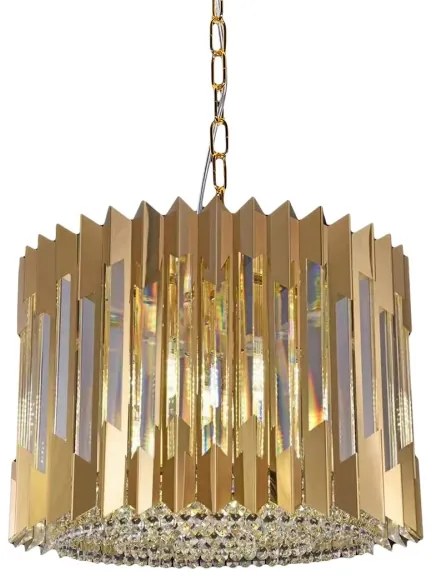 Luster na reťazi RITZ 7xE14/40W/230V pr. 42 cm zlatá