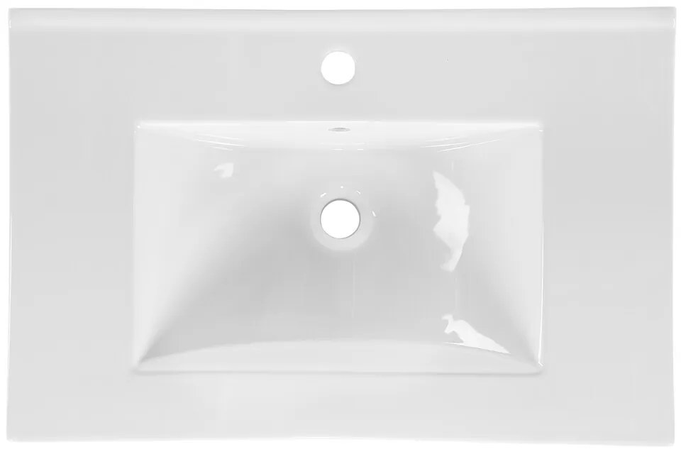 Závěsná skříňka Bali se zápustným umyvadlem 60 cm bílá/dub wotan