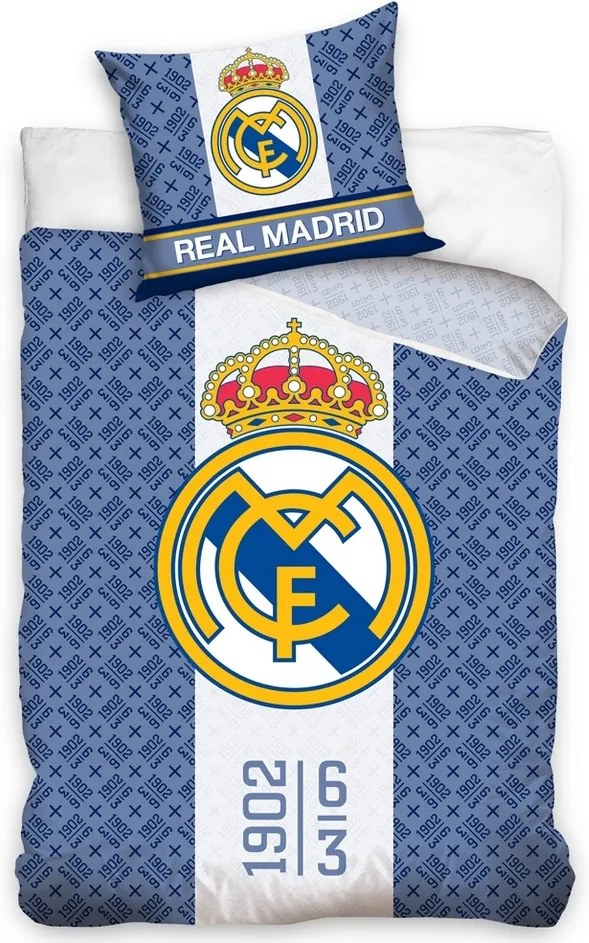 CarboTex Bavlnené obliečky Real Madrid 1902, 140 x 200 cm, 70 x 80 cm