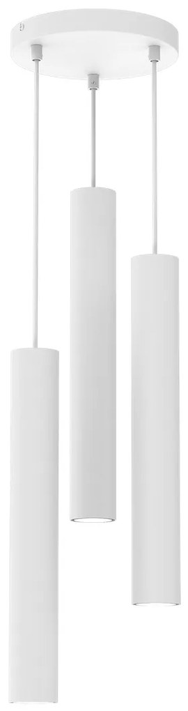 Závesné svietidlo Hudson, 3x biele kovové tienidlo, w, o