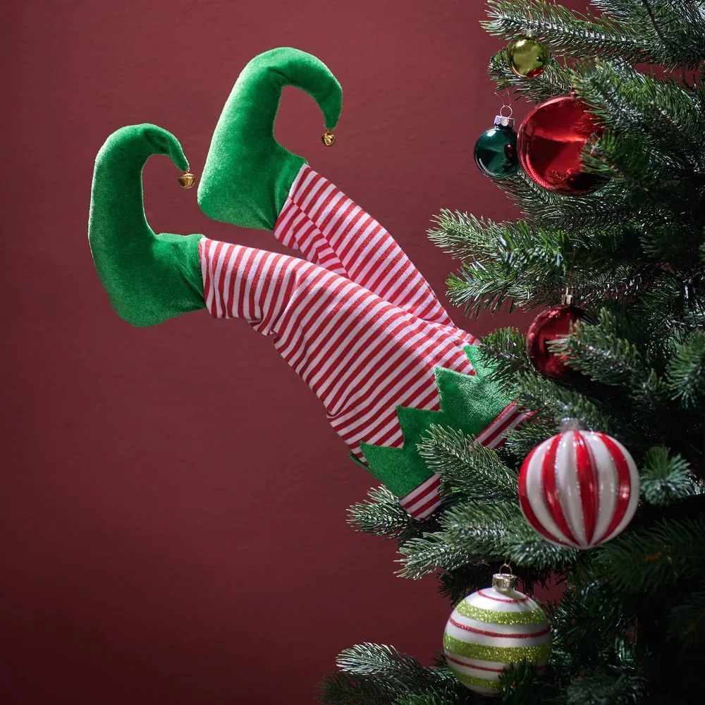 X-MAS Ozdoba nohy v strome elf 35 cm