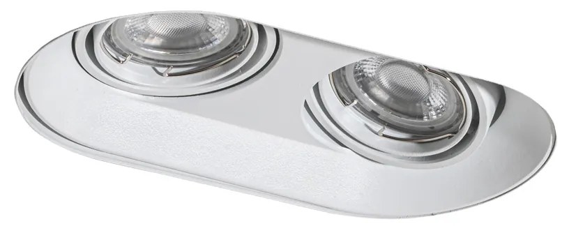 Sada 6 zaoblených zapustených bodových svetiel biela GU10 50 mm 2-svetlá - Hubs