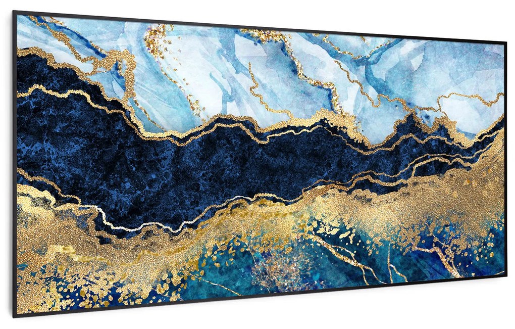 Klarstein Wonderwall Air Art Smart, infračervený ohrievač, 120 x 60 cm, 700 W, modrý mramor
