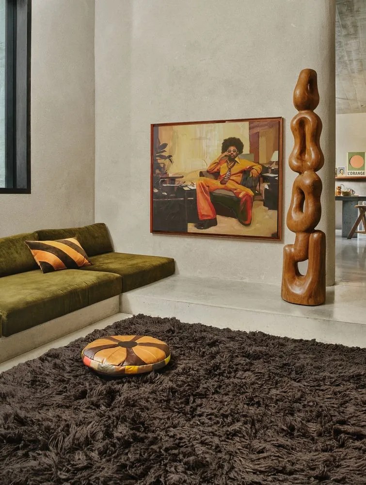 Hnedý nadýchaný vlnený koberec Fluffy rug espresso - 200*300 cm