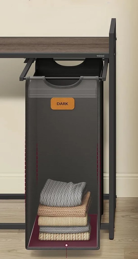 Kôš na bielizeň Vasagle Males 150 l čierna/šedá/hnedá