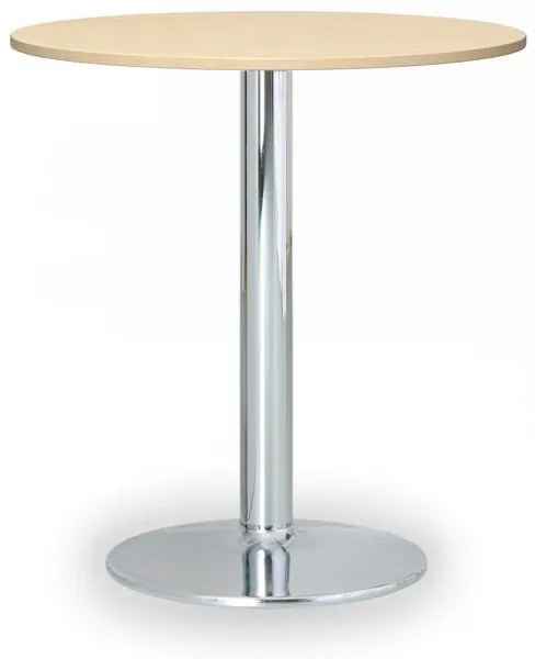 Konferenčný stolík FILIP II, priemer 80 cm, chrómovaná podnož, breza