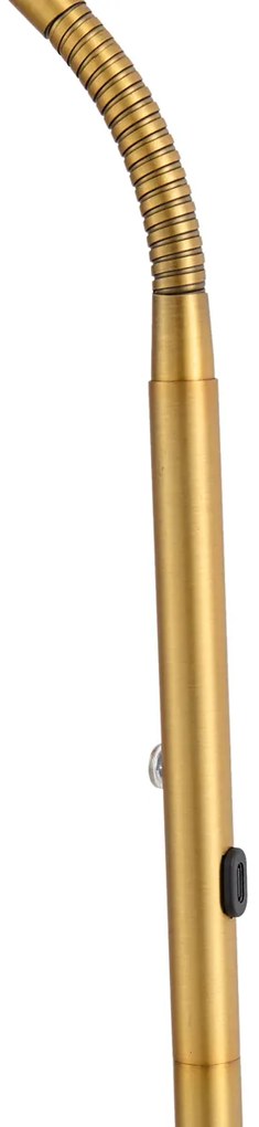 Moderná stojaca lampa bronzová vrátane LED 3-stupňovo stmievateľná nabíjateľná - Waldorf