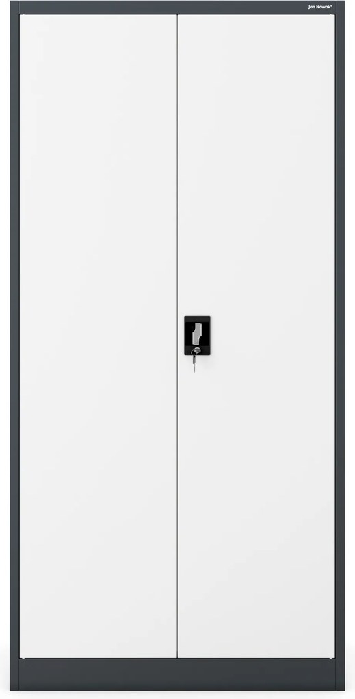 Kancelárska skriňa na dokumenty so 4 policami, antracitovo-biela, 900x1850x400 mm: JAN
