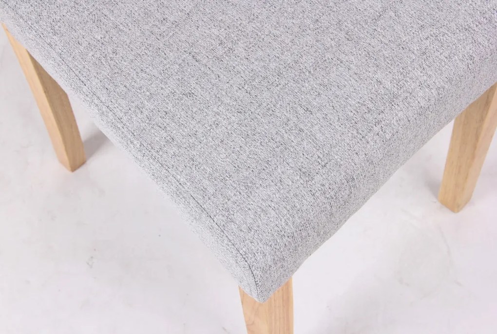 Jedálenská stolička s prešitím Kiki, svetlo šedá látka