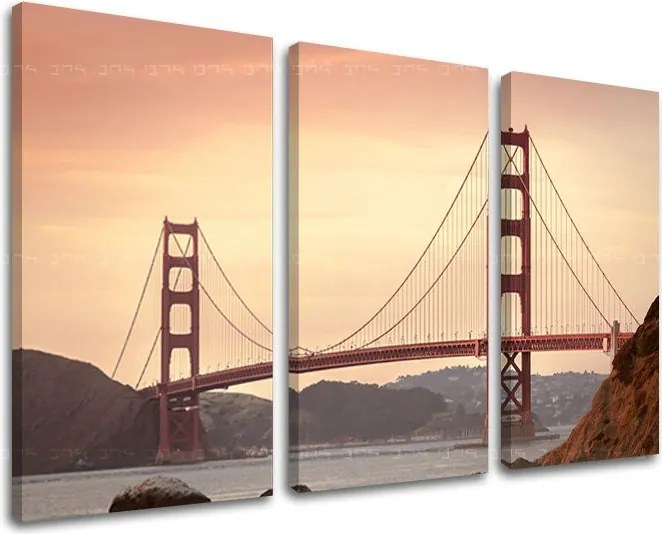 Obraz na stenu 3 dielny MESTO / SAN FRANCISCO ME116E30 - 90x60 cm